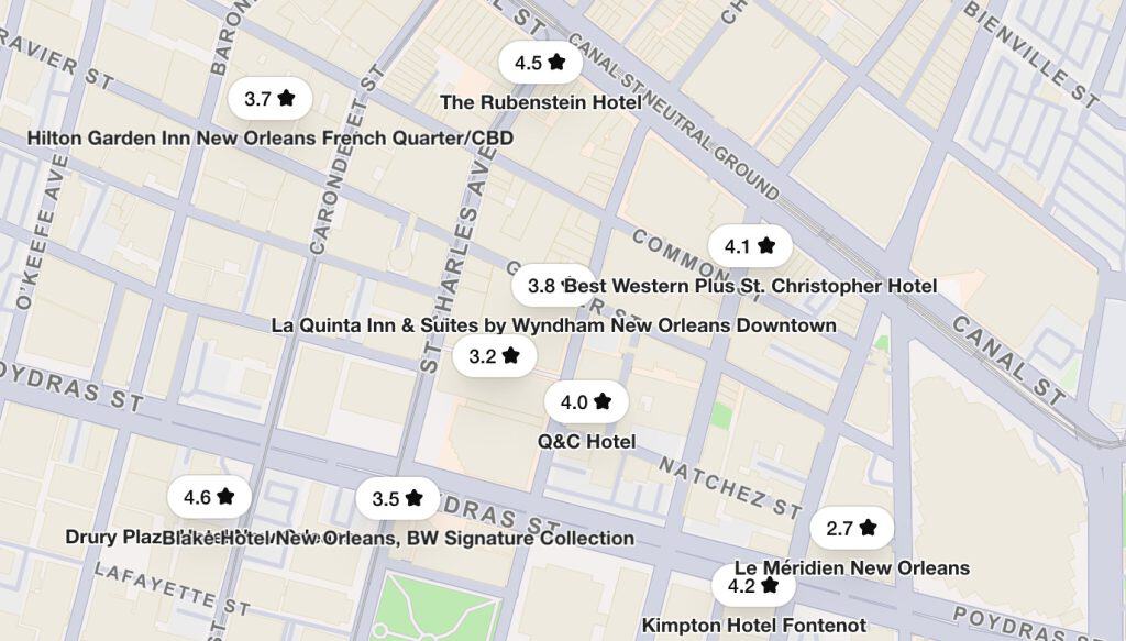 Central Business District (CBD) and Warehouse District hotels